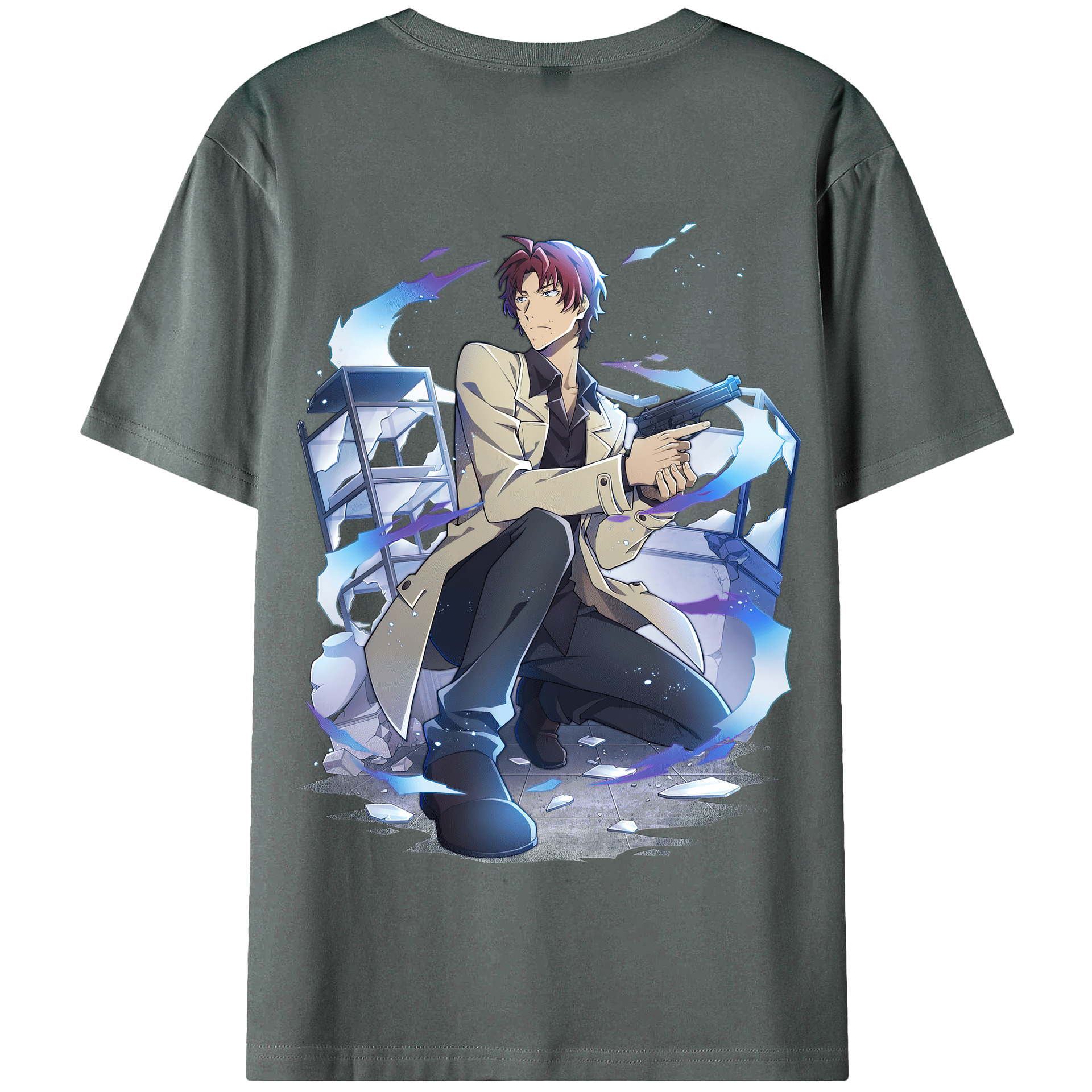 （画像用） 文豪ストレイドッグス Bungo Stray Dogs 綿100％半袖Tシャツ（背面プリント）